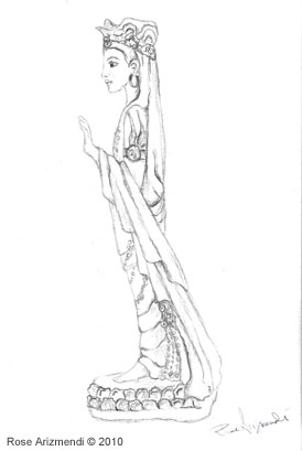 kwan Yin lamp sketch #1